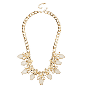 Alilang Golden Tone Enamel Flower and Butterfly Bib Statement Pendant Necklace 